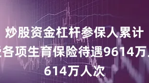 炒股资金杠杆参保人累计享受各项生育保险待遇9614万人次